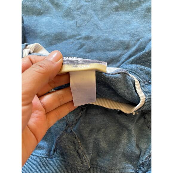 Vintage patchwork embroidered detail blue cozy sweater size x2 - Picture 6 of 6